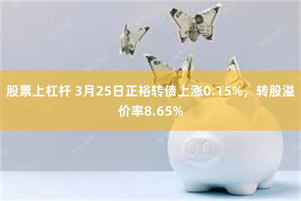 股票上杠杆 3月25日正裕转债上涨0.15%，转股溢价率8.65%