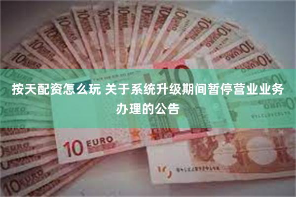 按天配资怎么玩 关于系统升级期间暂停营业业务办理的公告
