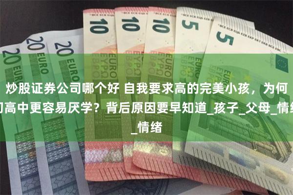 炒股证券公司哪个好 自我要求高的完美小孩，为何初高中更容易厌学？背后原因要早知道_孩子_父母_情绪