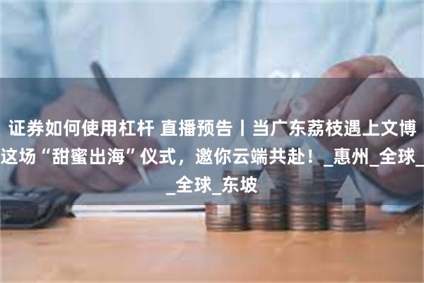 证券如何使用杠杆 直播预告丨当广东荔枝遇上文博会！这场“甜蜜出海”仪式，邀你云端共赴！_惠州_全球_东坡