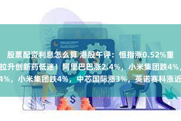 股票配资利息怎么算 港股午评：恒指涨0.52%重回25000点，半导体股拉升创新药低迷！阿里巴巴涨2.4%，小米集团跌4%，中芯国际涨3%，英诺赛科涨近12%