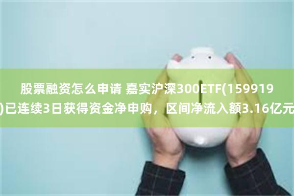 股票融资怎么申请 嘉实沪深300ETF(159919)已连续3日获得资金净申购，区间净流入额3.16亿元
