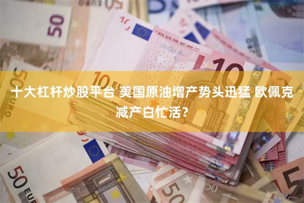 十大杠杆炒股平台 美国原油增产势头迅猛 欧佩克减产白忙活？