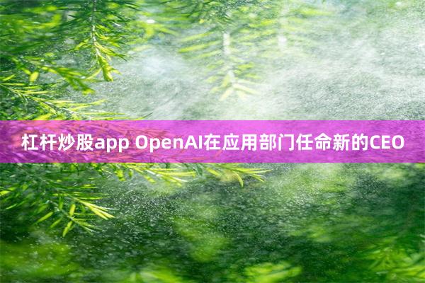 杠杆炒股app OpenAI在应用部门任命新的CEO