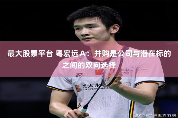 最大股票平台 粤宏远Ａ：并购是公司与潜在标的之间的双向选择