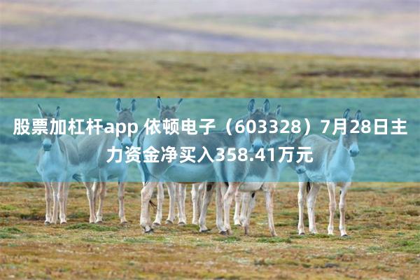 股票加杠杆app 依顿电子（603328）7月28日主力资金净买入358.41万元
