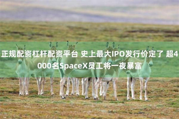 正规配资杠杆配资平台 史上最大IPO发行价定了 超4000名SpaceX员工将一夜暴富