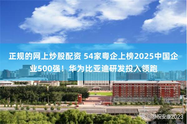 正规的网上炒股配资 54家粤企上榜2025中国企业500强！华为比亚迪研发投入领跑