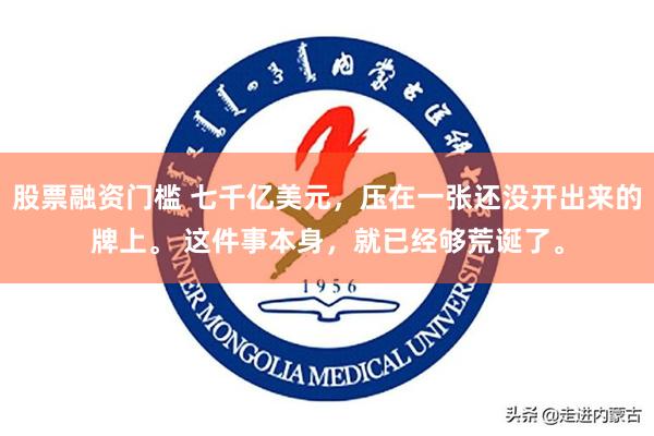 股票融资门槛 七千亿美元，压在一张还没开出来的牌上。 这件事本身，就已经够荒诞了。